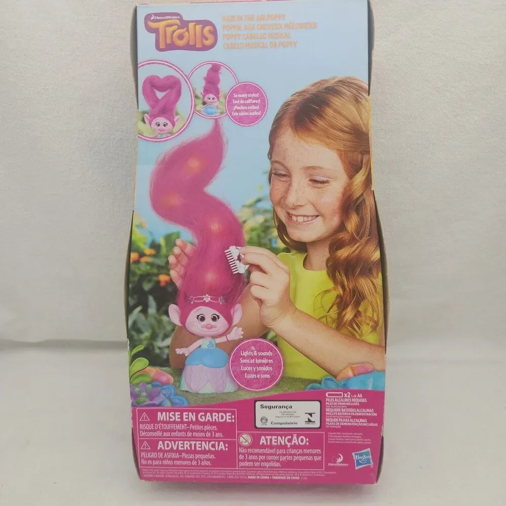 Doll Hair In The Air Poppy Troll Bendable Lights and Sound Hasbro Accessory NEW